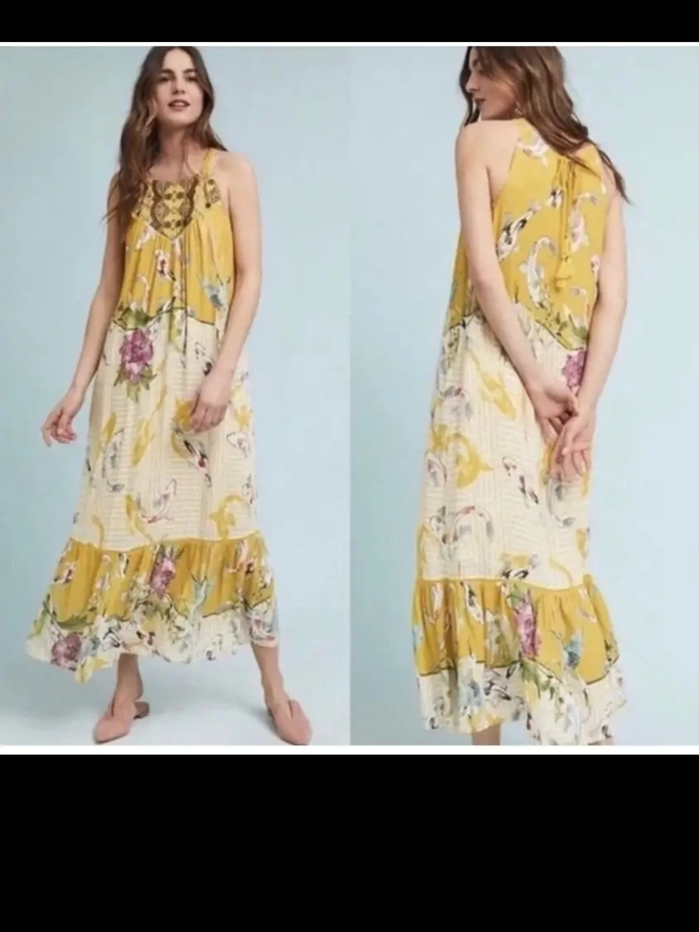 EUC Anthropologie One September "Paradiso" Koi fish maxi dress